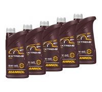 5x 1 Litro Aceite mannol extreme 5W-40 Api Sn Cf Acea A3 B4 VW 502 505 00MB VW