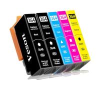 5X 364XL Cartuchos de Impresora compatibles con los Cartuchos HP 364XL para Photosmart 5520/10, 6510/20, 7510/20, Deskjet 3520, 3070A, 3522, Officejet 4610/20/22 (2Negros, 1Cian, 1Amarillo, 1Magenta)