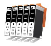 5X 364XL Negro Compatibles con HP 364 XL Negro para HP Photosmart 5520 5510 6510 6520 7510 7520 Deskjet 3520 3070A 3522 Officejet 4610 4620 4622 (5 Negros)