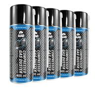 5x AAB Botella de Aire Comprimido 400ml para Limpiar Teclados, Ordenadores, Copiadoras, Cámaras, Impresoras y Otros Equipos Eléctricos, Soplador de Aire, Eliminación de Polvo, Spray Limpiador