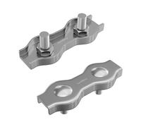 5x Abrazadera de cable Dúplex Acero inoxidable V4A 316 3mm Abrazadera de cuerda Abrazadera de alambre