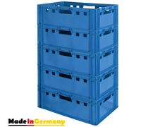 5x Apilamiento Plástico Industrial E2 Caja Almacenamiento Eurobox Azul Kingpower