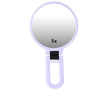 5X Aumento de Lupa Mirror cosmético Ajustable Viajamiento de Viajes Espejo de Maquillaje portátil (Púrpura)