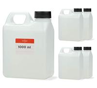 5x Bidones de 1000 ml, lata de agua de 1 litro Camping, bidones de plástico vacíos para alimentos, aceites o productos químicos, bidones de plástico de plástico HDPE
