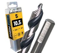 5x Broca en espiral Step Force Ø10,5 mm - HSS-G DIN 338 para acero, acero de construcción, aluminio, metales no ferrosos AMBOSS WERKZEUGE® Brocas para chapa, perfiles - Hexagonal para taladradora