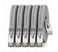 5x Cable Ethernet CAT7 plano 0,5m U/FTP 10 Gbit/s RJ45 Cat6a gris