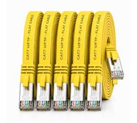 5x Cable Ethernet CAT7 plano 1m U/FTP 10 Gbit/s RJ45 Cat6a amarillo