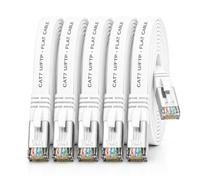 5x Cable Ethernet CAT7 plano 1m U/FTP 10 Gbit/s RJ45 Cat6a blanco