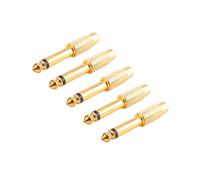 5x Chapado En Oro 6.35mm 1/4 Pulgada Macho Mono Enchufe A RCA Hembra 6.5mm Jack Enchufe Conector Adaptador De Audio Estéreo Conversor TS Mezclador De