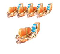 5x Cinta Trinquete De Amarre Spanngurt 2 Piezas 5 m 2000 kg TUV/GS Naranja