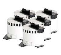 5x compatible Etiquetas continuas DK22205 blanco para Brother impresora de etiqueta QL1050 / QL1060 / QL500, QL550, QL560, QL570, QL580, QL650, QL700, QL710, QL720 / 62mm x 30.48m