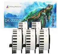 5x Compatible Rollo de Etiquetas DK-22210 29mm x 30.48m Cinta continua de papel blanca para Brother P-Touch QL-500 550 570 700 710W 720NW 800 810W 820NWB 1050 1100 1110NWB, alta capacidad adhesiva