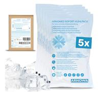 5x Compresas frías desechables ARNOMED® 8x12cm, compresas de frío instantáneo para doblar, compresas de frío para hinchazones y lesiones, compresas frías desechables para deporte y primeros auxilios