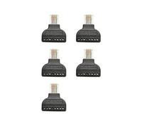 5X Conector Adaptador de Terminal RJ45 A 8 Pines, Bloque de Terminales de Tornillo de Cabeza de Cristal de Red 8P8C
