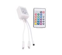 5X Controlador de Luces de Tira LED, Controlador Controlador de Luces de Tira LED RGB + Control Remoto por Infrarrojos 24 Teclas
