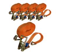 5x Correa de Amarre Profesional Naranja 2 Piezas 6m 2T 2000kg TÜV/GS