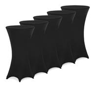 Deuba 5X Fundas Elásticas para Mesa Alta de Pie Bistro Ø 60-65 cm Altura 120cm Color Negro Lavable