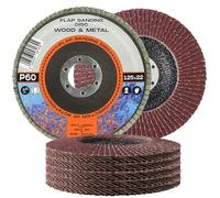 5x Discos Abrasivos de Láminas 125 x 22,2 mm Grano 60 para Amoladoras Angulares Acero Inoxidable Metal Madera Quitar Desbarbos Oxido Pulido Acabado Lijado