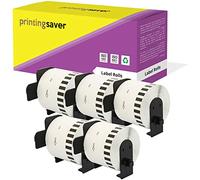 5x DK-44605 - Cintas de etiquetas de papel extraíbles continuas compatibles con P-Touch QL-1110NWB QL-1100 QL-1050 QL-500 QL-570 QL-580 QL-700 QL-710 QL-800 QL-800 QL-800 L-810W QL-820NWB