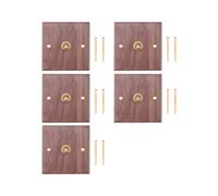 5X Enchufe de Interruptor de Luz de Estilo Industrial Americano Retro, Placa de Interruptor de Palanca de Latón de Madera Maciza, Interruptor de