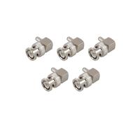 5X Enchufe Macho BNC En ángulo Recto Crimp para RG58 RG400 RFC195 Conector Adaptador Coaxial RF, Plateado
