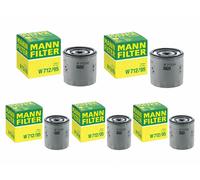 5x Filtro de aceite original MANN FILTER W 712/95 filtro de rosca para Seat V...