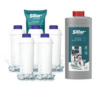 5x Filtro de agua compatible con Delonghi DLS C002 + Descalcificador 500ml We...