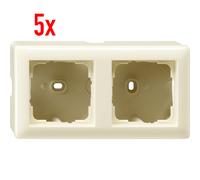 5x Gira AP-Caja 2-vías + Marco Estándar 55 Crema 006201 Montaje en Pared