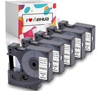 5x Hehua 43613 Compatible con Dymo d1 6mm Cinta de Etiqueta 43613s S0720780 | a43613 6mm x 7m Negro sobre Blanco para LabelManager 160 280 210D 420p Executive 640CB Labelpoint 150 200 LabelWriter 450 Duo