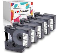 5x Hehua Compatible con Dymo D1 12mm x 7m 45013 S0720530 Cinta | Recambios para Dymo D1 45013s Negro sobre Blanco, para Labelmanager 160 210D 260P 280 Executive 640CB LabelPoint 150