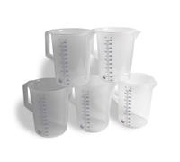 5X Hünersdorff Jarra Medir Medidora con Mango Kunstoff Transparente 5000ml 5L