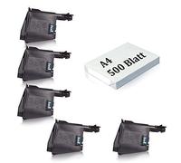 5X Kompatibel Toner für Kyocera TK-1115 (1T02M50NL0) + A4 500 Blatt • FS-1041 FS-1220MFP FS-1320MFP • Schwarz.