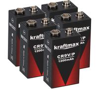 5X KRAFTMAX Litio 9V Bloque Baterías De Alto Rendimiento Para Detectores De Humo