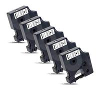 5x Labelwell 6mm x 7m Compatible Cinta de Etiquetas Reemplazo para Dynmo D1 43613 S0720780 Negro sobre Blanco para Dynmo LabelManager 160 280 260P 360D 420P 500TS LabelPoint 150 250