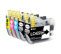 5X LC422 LC422XL Cartuchos Value Pack Compatibles con Brother LC422 LC422XL LC-422XL LC-422XLVAL para Brother MFC-J5345DW MFC-J5740DW MFC-J6940DW MFC-J6540DW (2 Negro 1 Cian 1 Amarillo 1 Magenta)