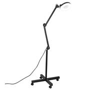 5X Lupa Vertical Lámpara LED Lámpara de pie, Lámpara de Aumento Ajustable Luz de Belleza para salón de Belleza Tatuaje Soporte de Piel Estudio móvil Esteticista Estética