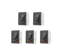 5X Monitor de Calidad del Aire 5 en 1 TVOC HCHO Medidor de CO2 de Temperatura y Humedad, Detector de CO2 Recargable por USB Blanca