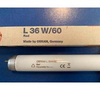 5x OSRAM LUMILUX Tubo Fluorescente Rojo 36W 120cm T8 Espectro A a G