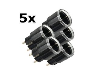 5x Paquete Shelly Plug S Gen3 Matter negro - pequeño enchufe inteligente con conectividad Bluetooth y medición de potencia / Admite hasta 12 A 2500 W