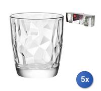 5x Paquetes 3 Vasos De Vidrio Diamond Agua Cl 30 Transparente Bormioli