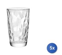 5x Paquetes 3 Vasos De Vidrio Diamond Cooler Cl 47 Transparente Bormioli