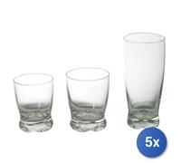 5x Paquetes 3 Vasos De Vidrio Madison Vino Cl 19,5 Transparente Bormioli