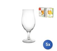 5x Paquetes Bormioli Rocco De 3 Copas De Cerveza Modelo Executive En Vidrio Con