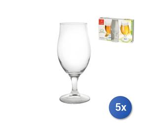 5x Paquetes Bormioli Rocco De 3 Copas De Cerveza Modelo Executive En Vidrio Con
