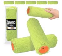 5x Rodillo de Pintura 25 cm Recambio Pintura Repuesto Pelo Largo Pintar Barniz Muebles Paredes Renovación Accesorios Robusto Antigoteo Antisalpicaduras