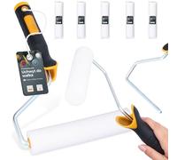 5x Rodillo Espuma 15 cm Repuesto Versátil Pintura Barniz Tinte Laca Agua Disolventes 2x Mango Soporte Perfecto Trabajos Renovación Casa Uso Profesional