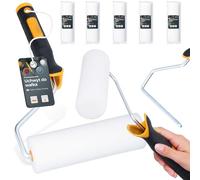 5x Rodillo Espuma 15 cm Repuesto Versátil Pintura Barniz Tinte Laca Agua Disolventes Mango Soporte Perfecto Trabajos Renovación Casa Uso Profesional