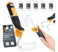 5x Rodillo Espuma 7 cm Repuesto Versátil Pintura Barniz Tinte Laca Agua Disolventes 2x Mango Soporte Perfecto Trabajos Renovación Casa Uso Profesional