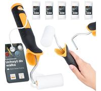 5x Rodillo Espuma 7 cm Repuesto Versátil Pintura Barniz Tinte Laca Agua Disolventes Mango Soporte Perfecto Trabajos Renovación Casa Uso Profesional