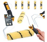 5x Rodillo Pintura 15 cm Recambio Laca Fachadas Pared 2x Soporte Herramientas Pintor Trabajo Renovación Gran Absorción Deslizamiento Suave Acabado Profesional